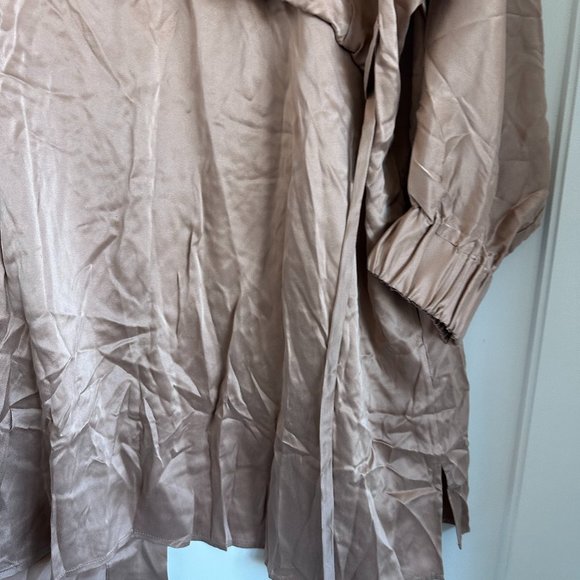 Lunya Washable Silk Robe L/XL Black Eclipse Self Tie Belt Pockets Hypoallergenic - Picture 4 of 11